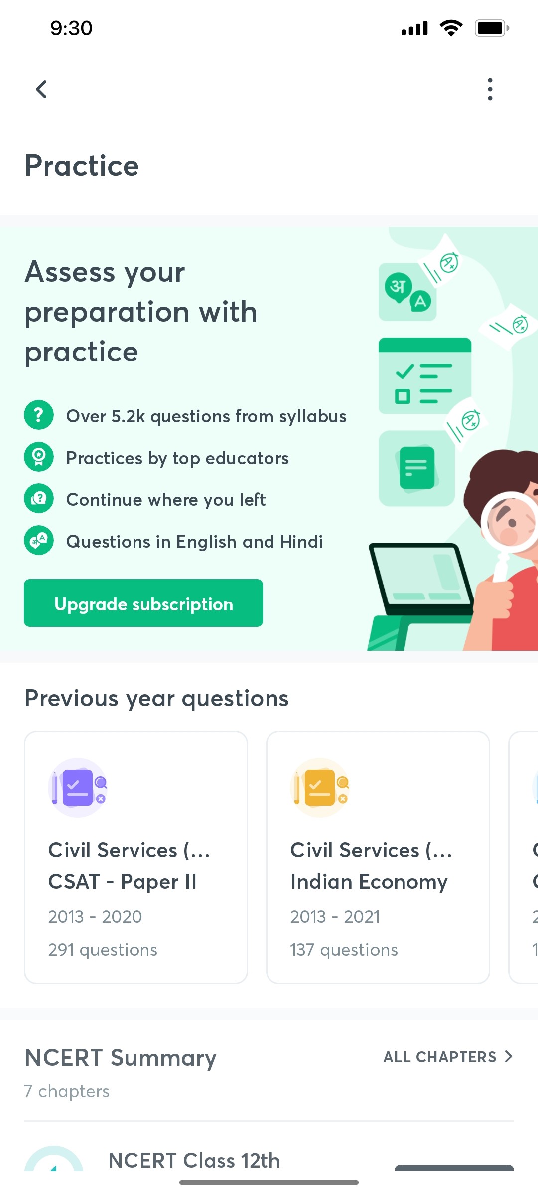 Unacademy Assess Your Preparation With Practice Screen