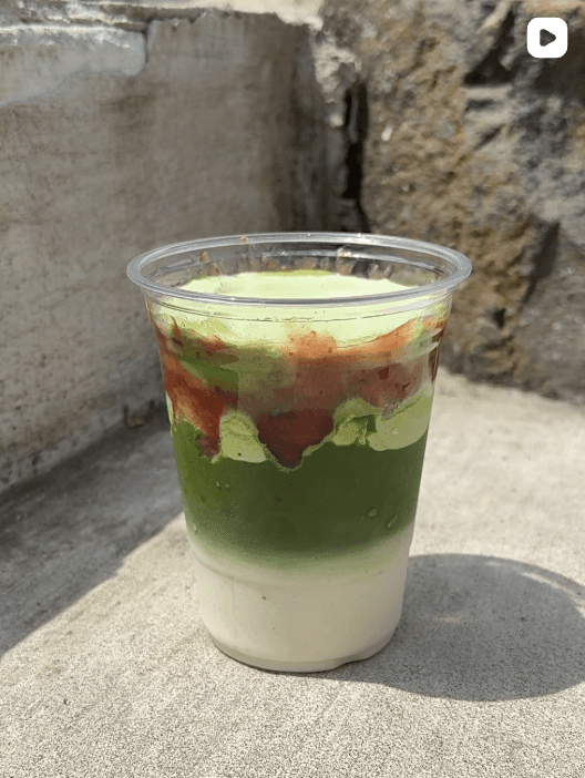 Seasonal matcha drink at Trule Yours Cafe in Seattle