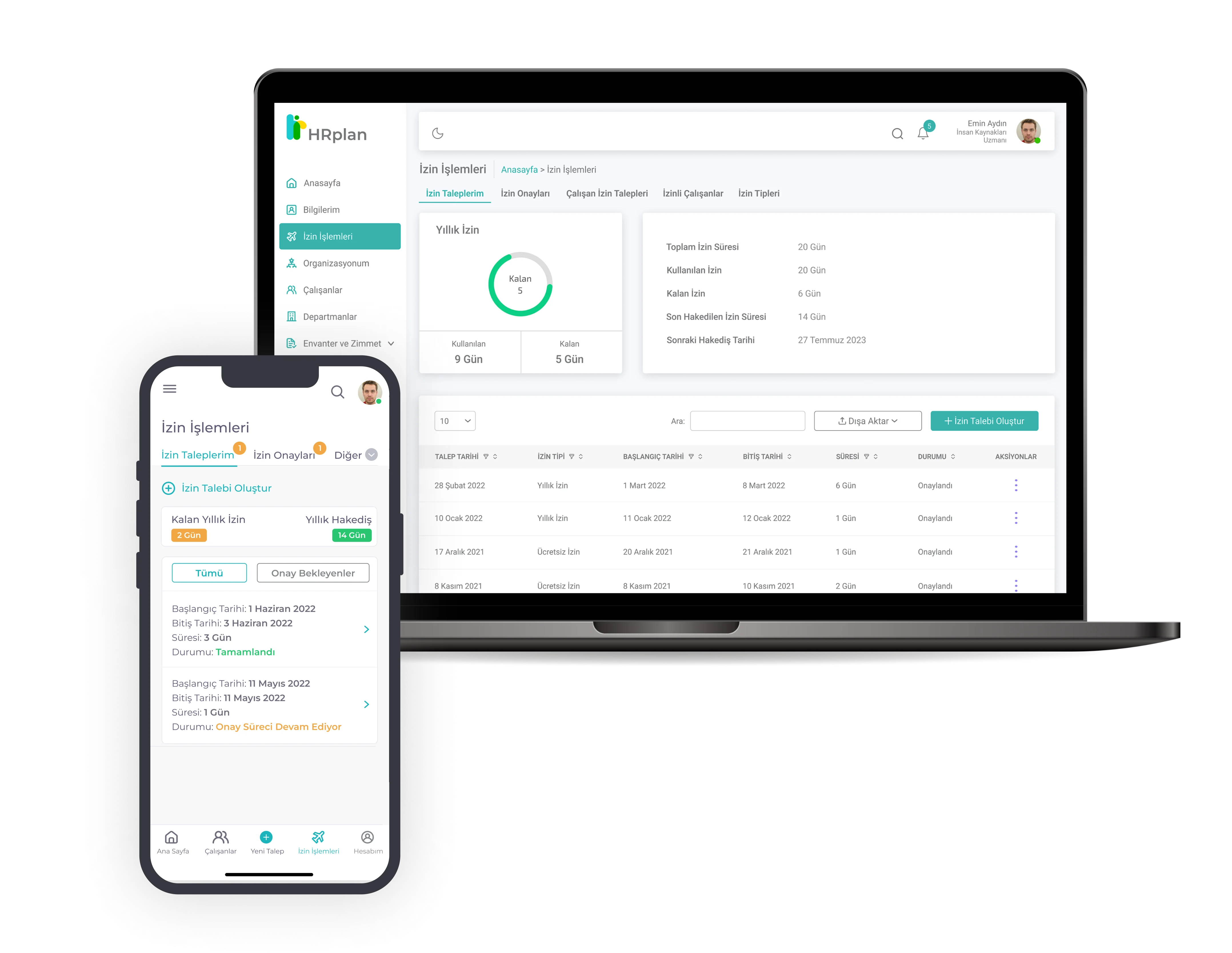 HRplan Leave Timeoff Management Desktop and Mobile.