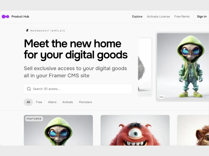 ProductHub framer ecommerce template