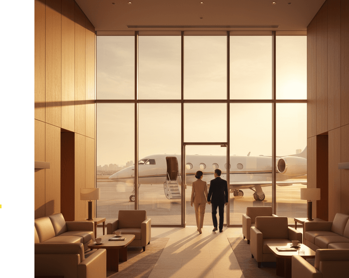 Gimpo Business Aviation Center VIP lounge for charter passengers