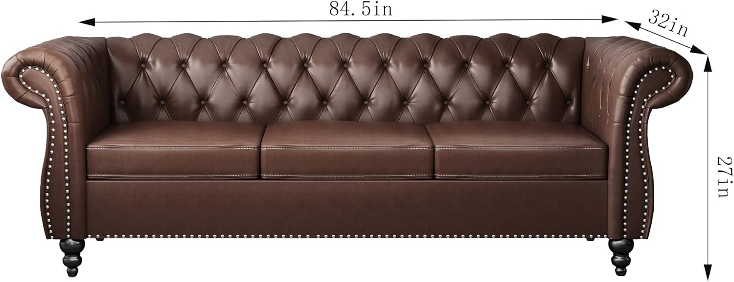 Stylish modern Chesterfield sofa with button tufting and a refined design, perfect for an elegant and inviting space.