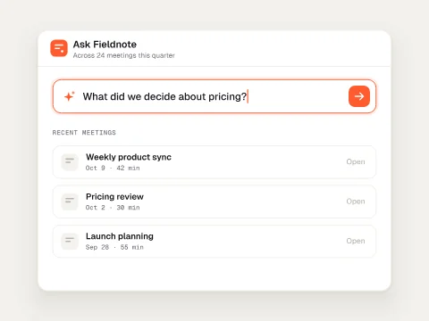 Ask Fieldnote, key state 1