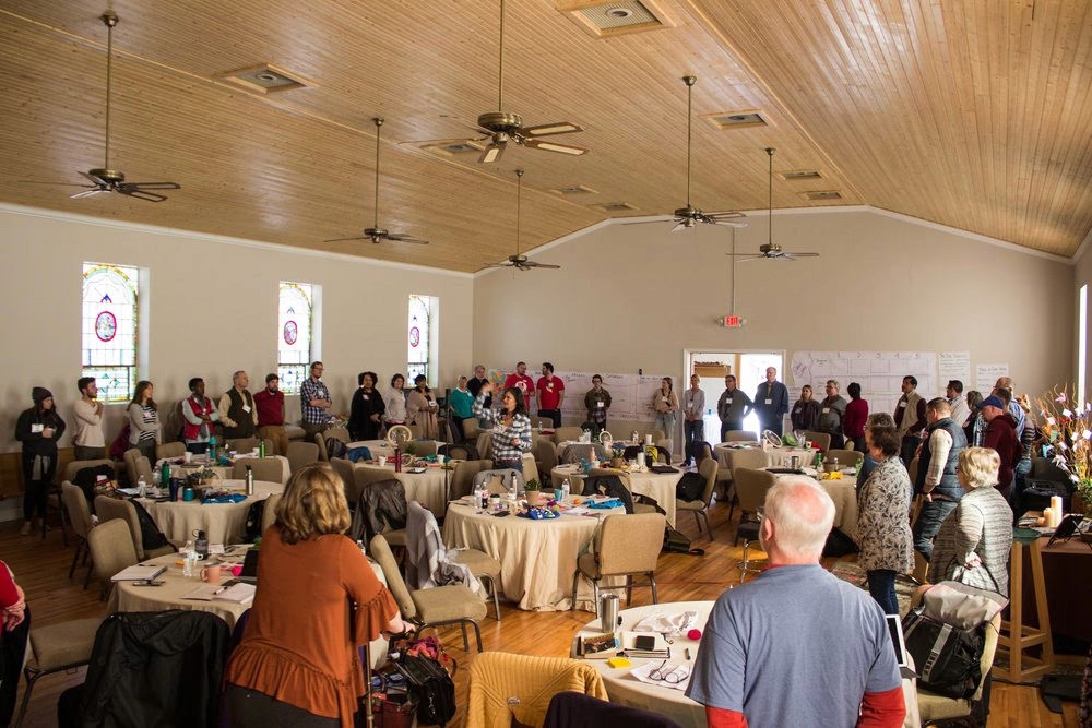 photo of church small group for adaptive reuse