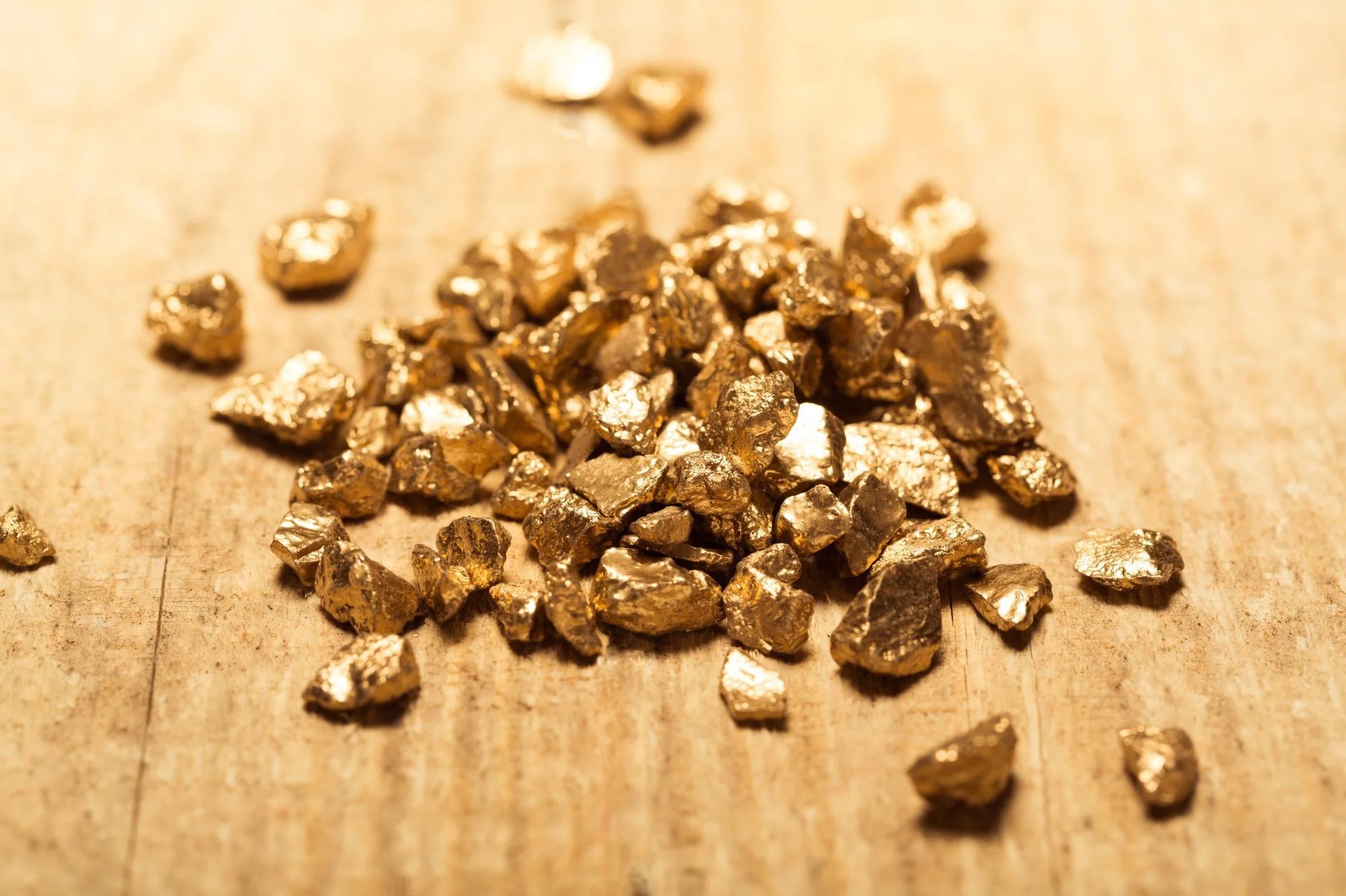 Collection of raw gold nuggets before refining at DSM Commodities DMCC