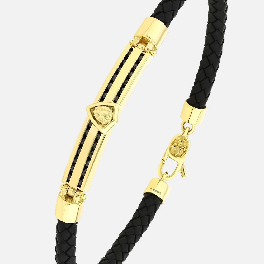 Assos 14 Ayar Altın Modern Tasarım Şık Erkek Bileklik