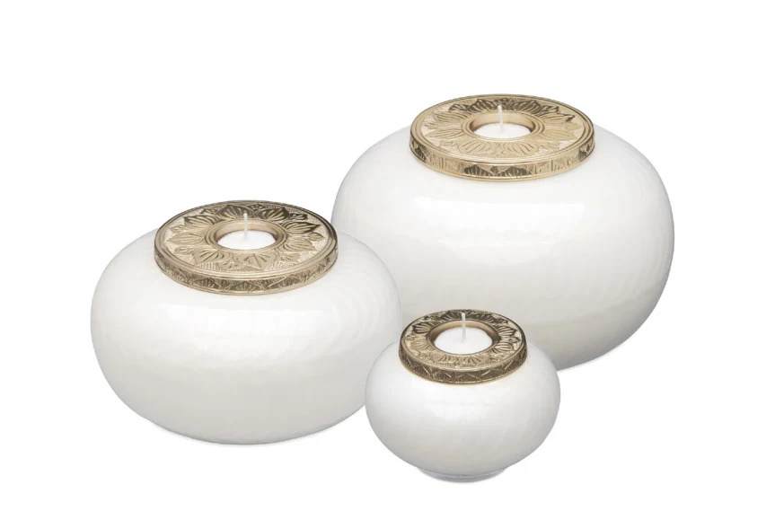 White & Gold Candle Urns – original supplier products