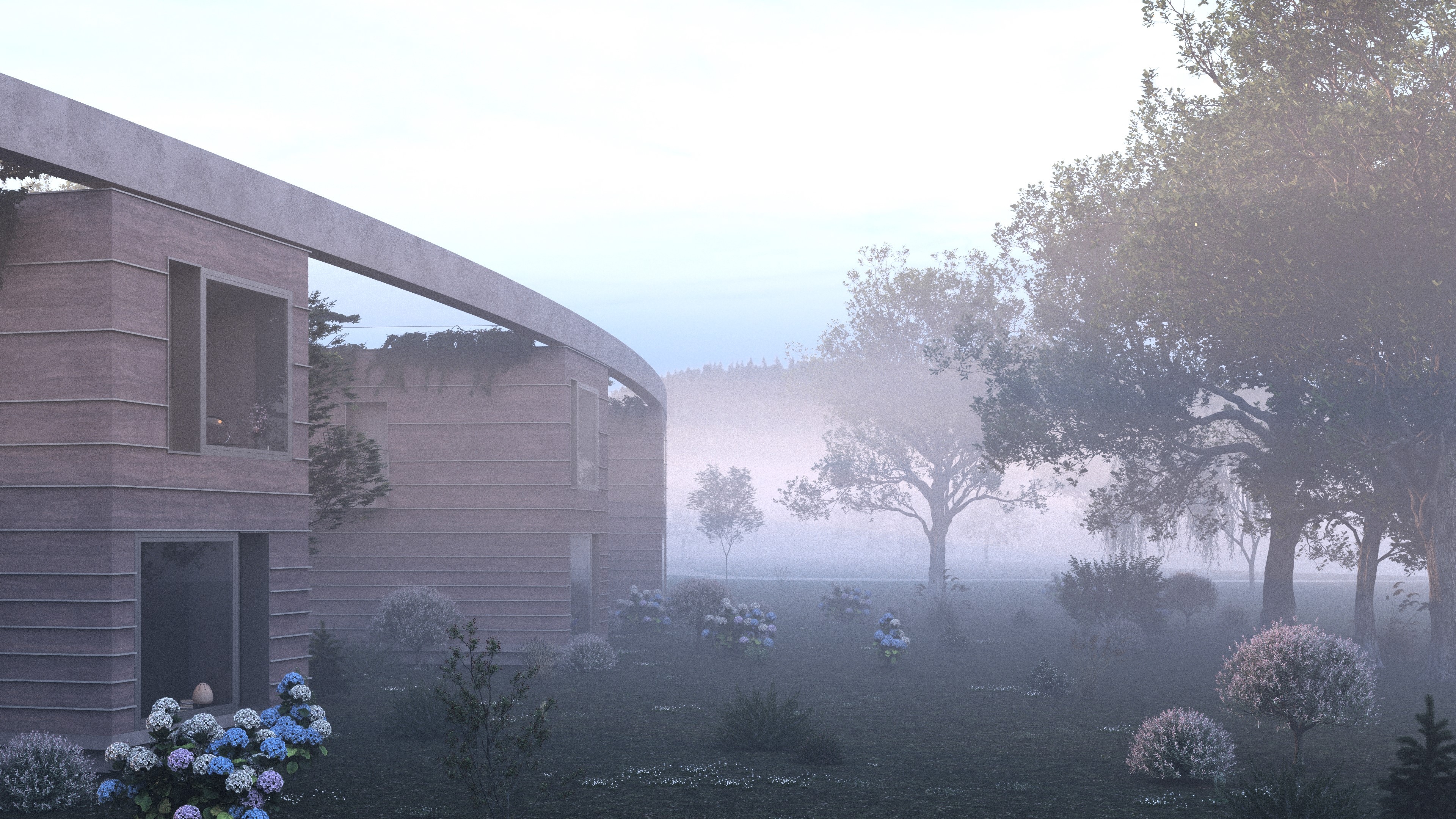 Housing project logements collectifs perspective rammed earth