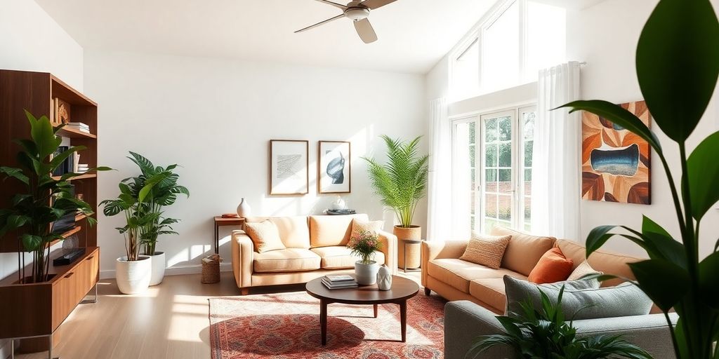 Modern home interior with inviting decor and natural light.