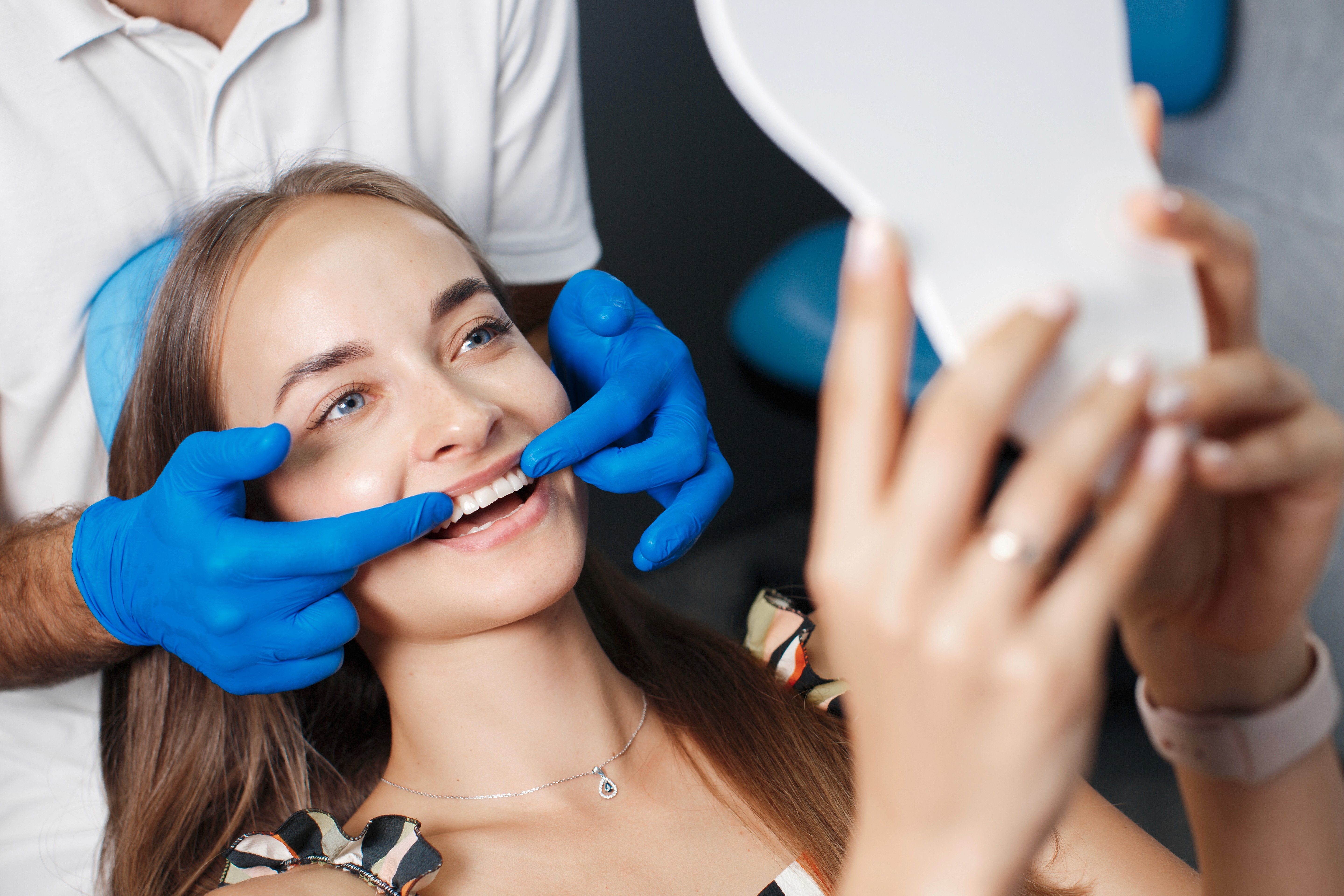 Female child sitting in a dentistry chair