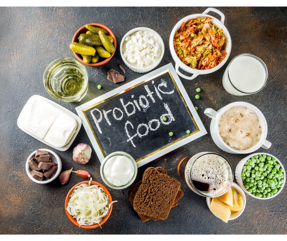 Alimentos com probióticos.