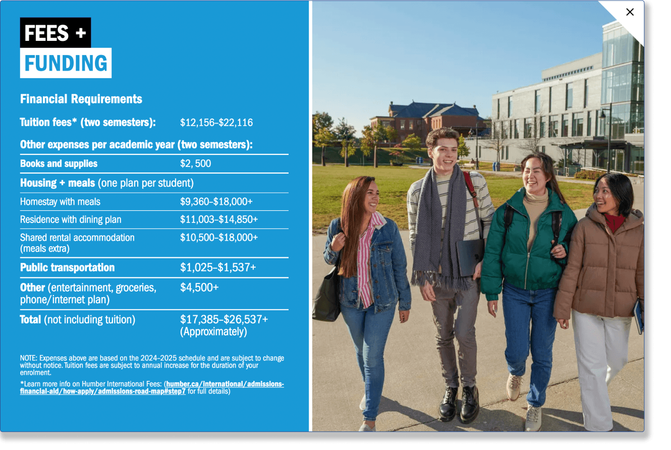 Humber College brochure page 3