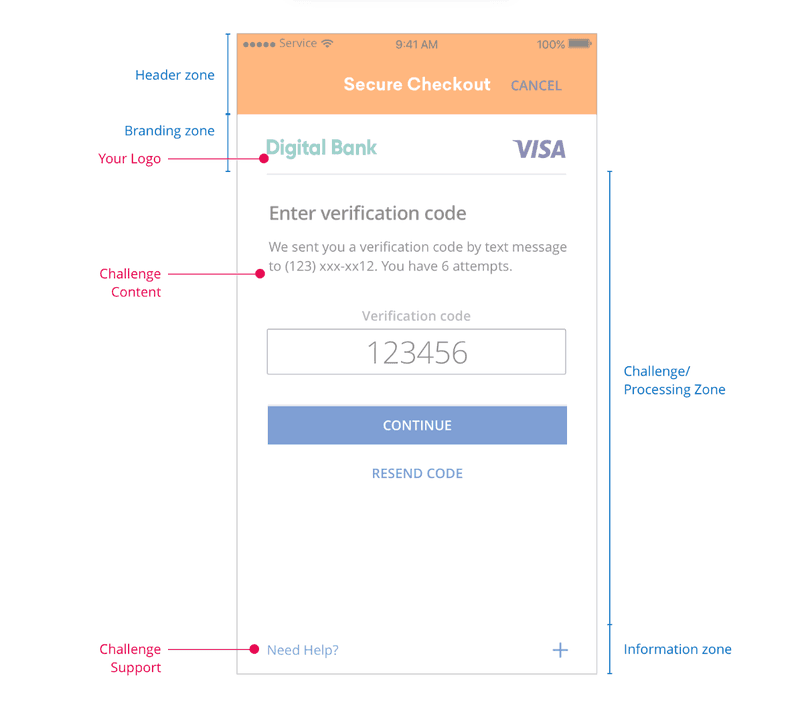 Visa&#x27;s OTP request for 3D secure payment gateways