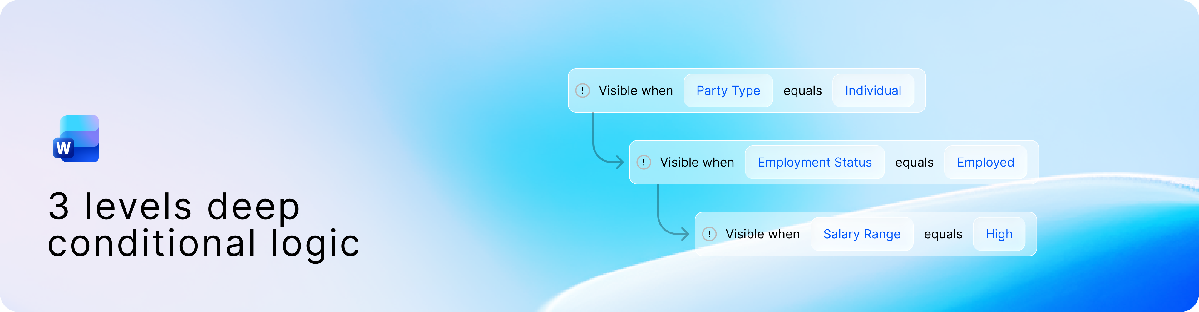 Deeper conditional logic for drafting in Word