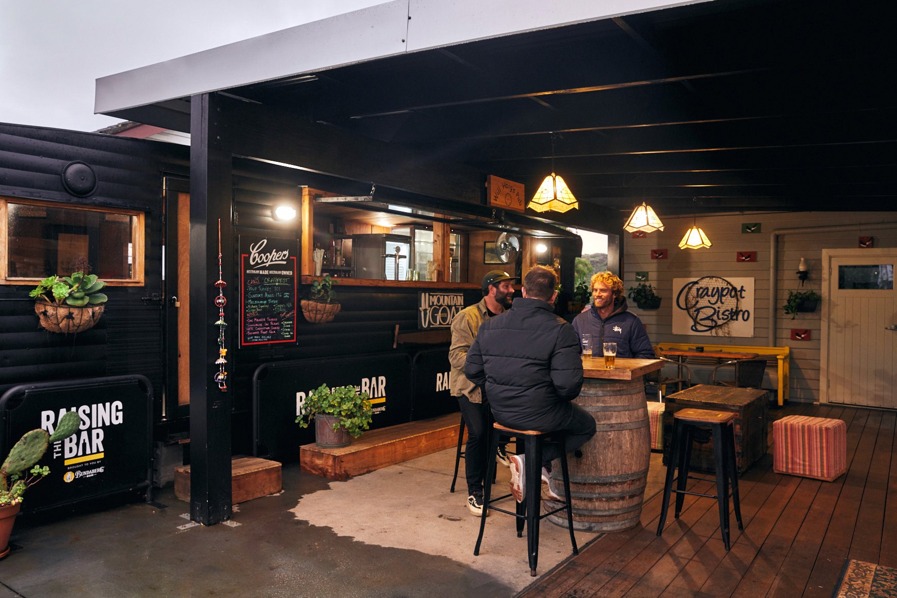 Friends sitting in beer garden