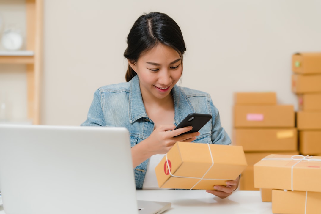 Ecommerce delivery success showing a happy customer receiving a branded package