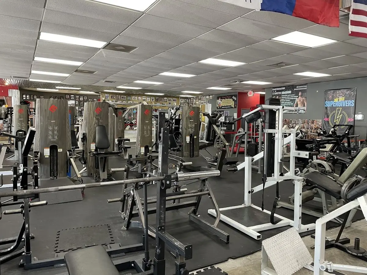 Wide view of the Big Tex Gym training floor showing full equipment layout