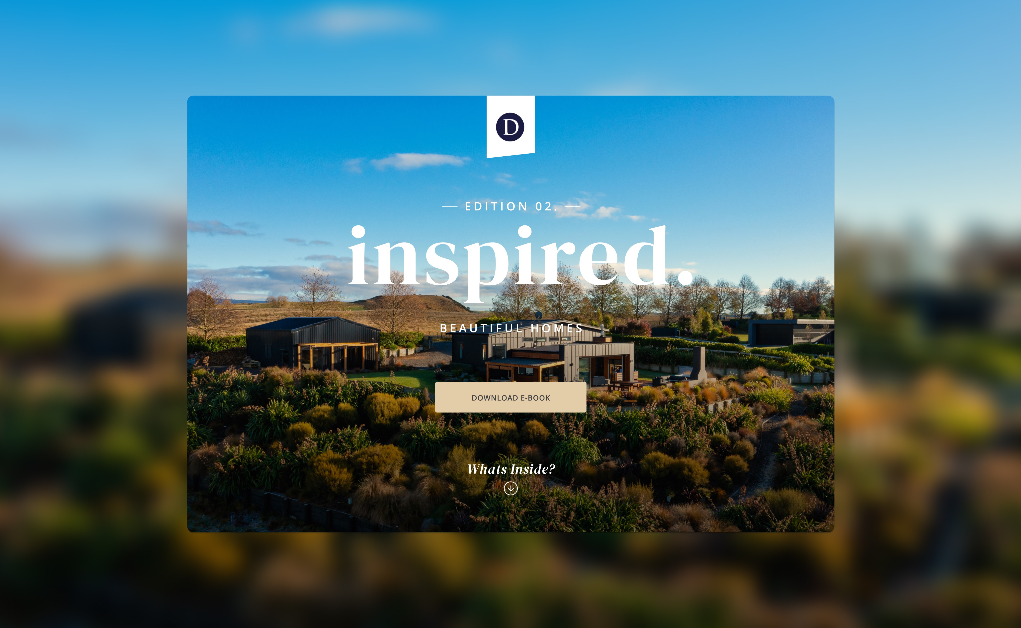 hero image of the inspired landing page for design builders