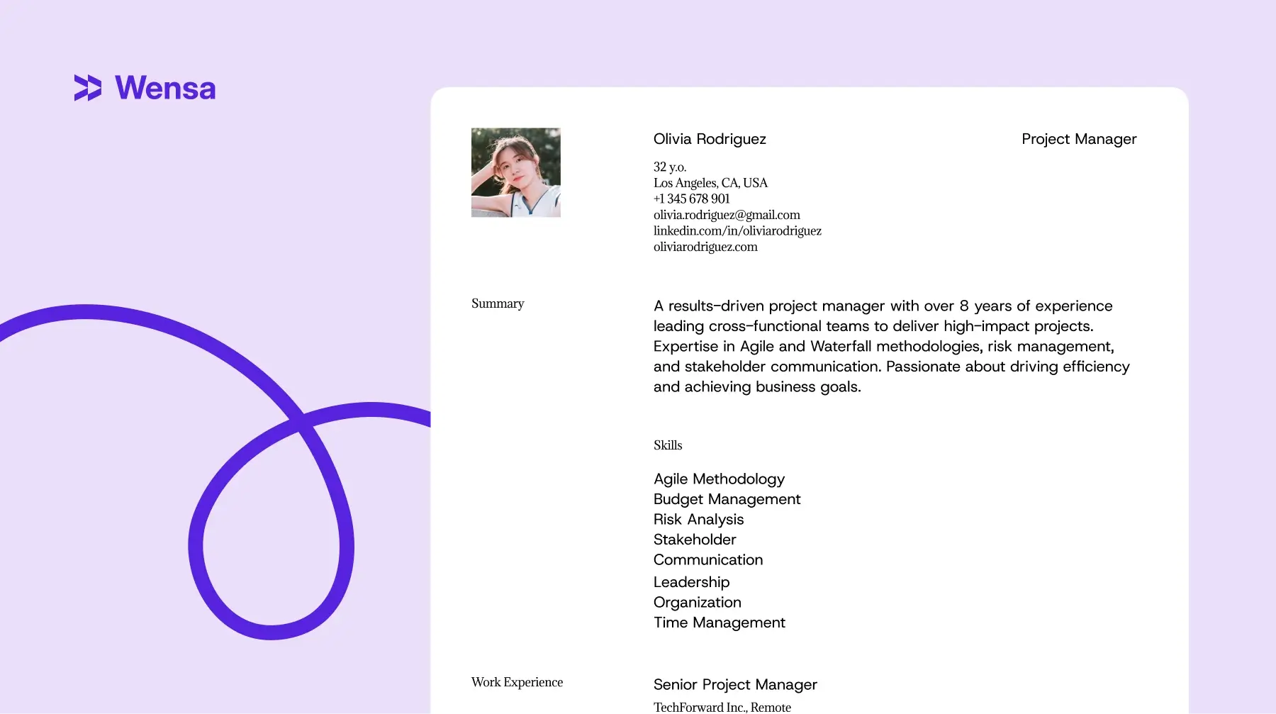 resume skills examples for project management