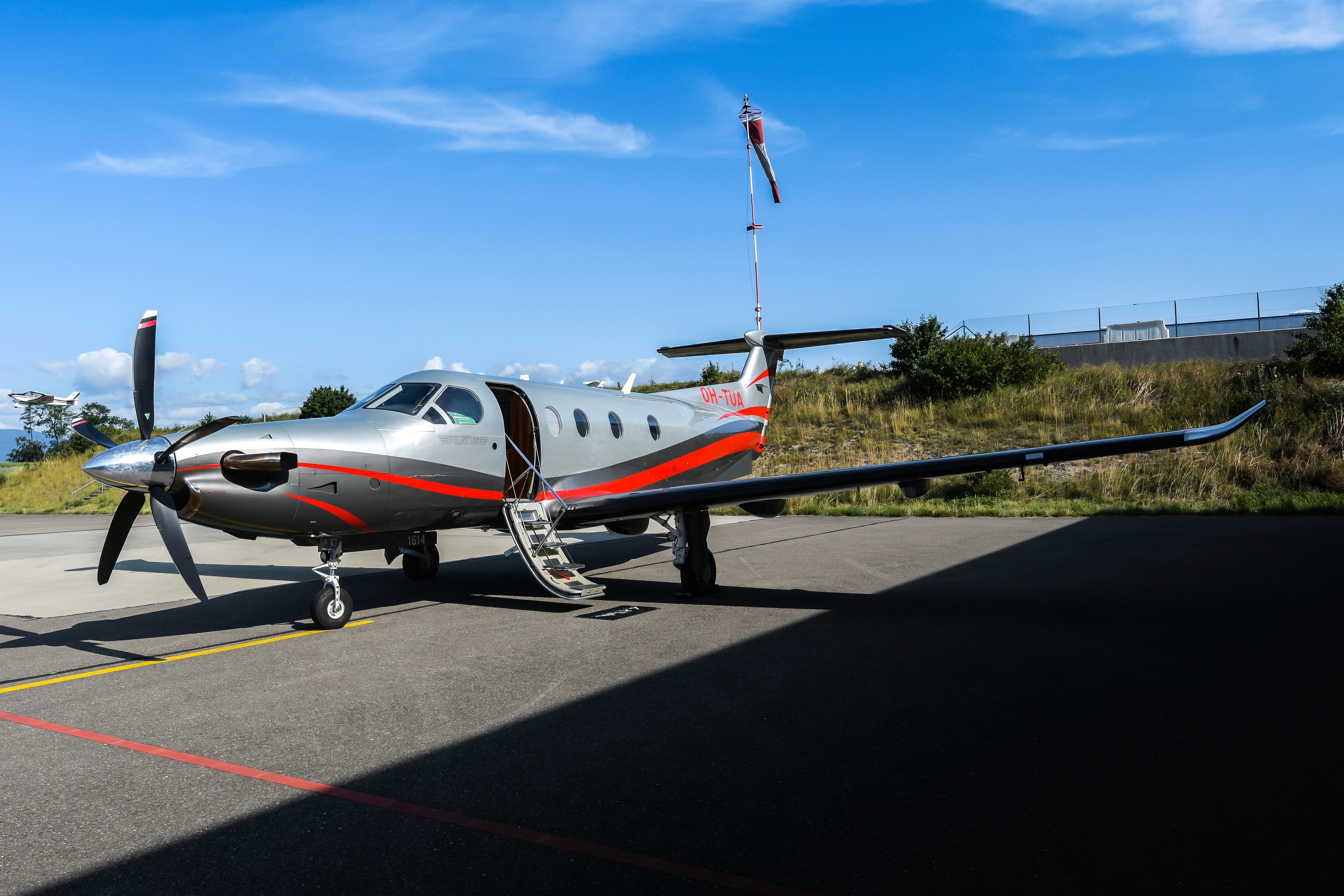 Pilatus PC-12 exterior at Lausanne airport