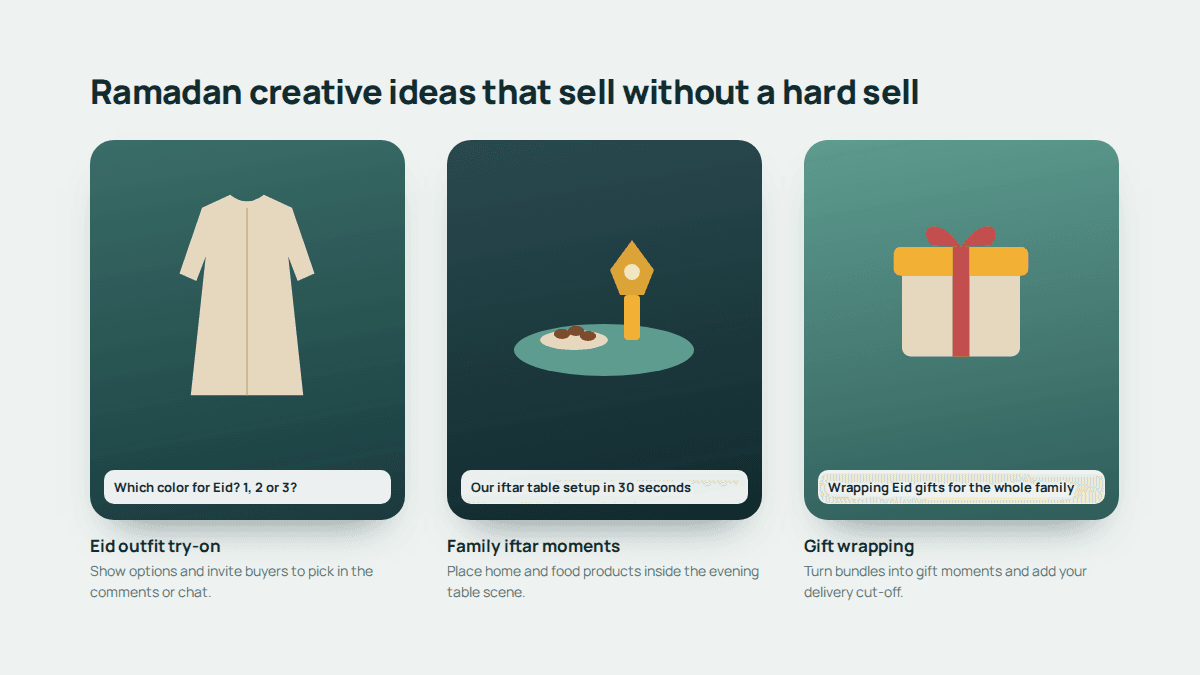 Ramadan creative ideas for TikTok ads from ecommerce sellers