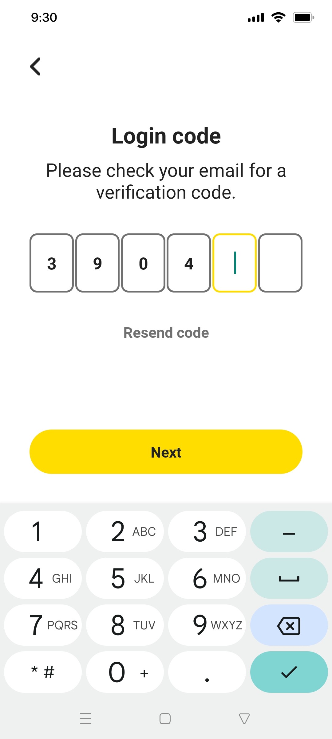 Buy me a coffee enter OTP 4 screen