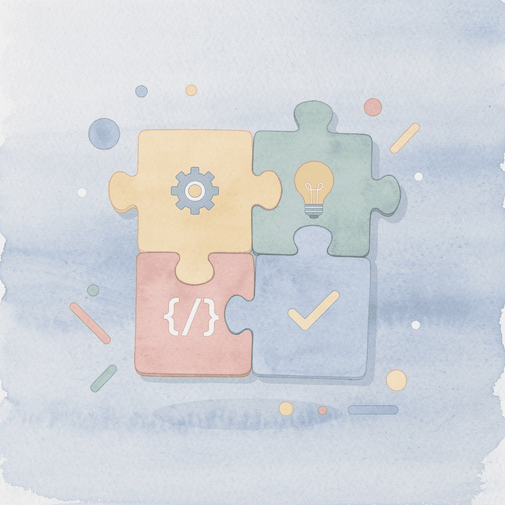 Puzzle pieces fitting together representing the components of meaningful group interaction