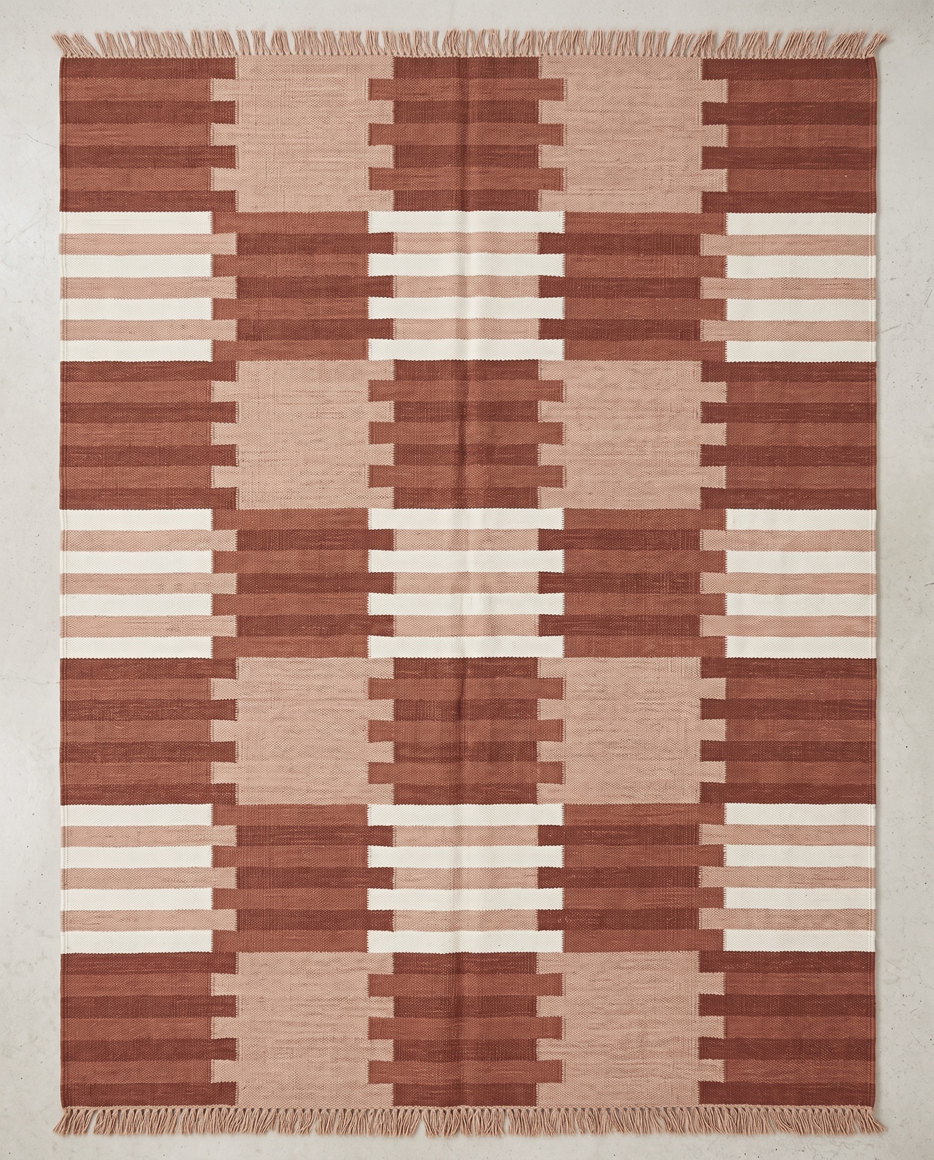 Terracotta Tales rug in Wool-Cotton, additional view – Angan Living
