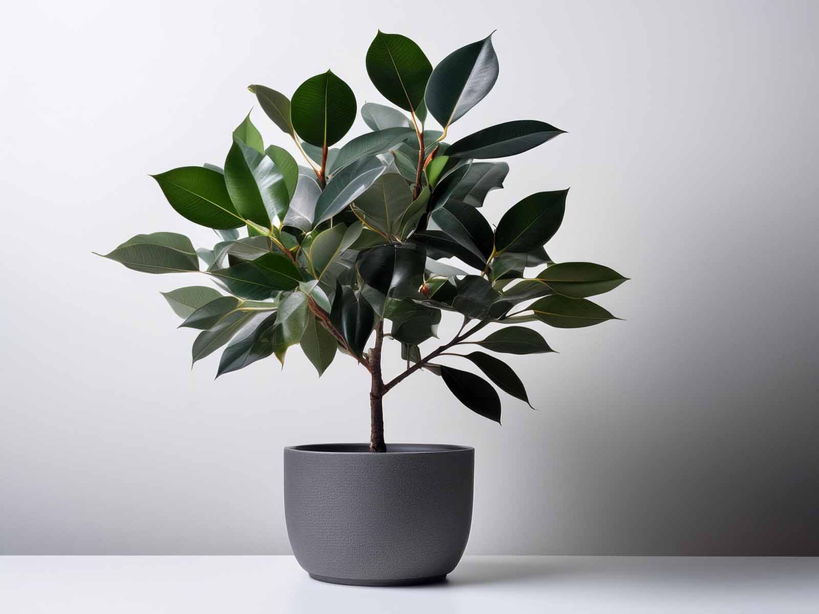Ficus Midnight plant with dark, glossy leaves in a modern St. Louis office, supplied by Tropical Decor