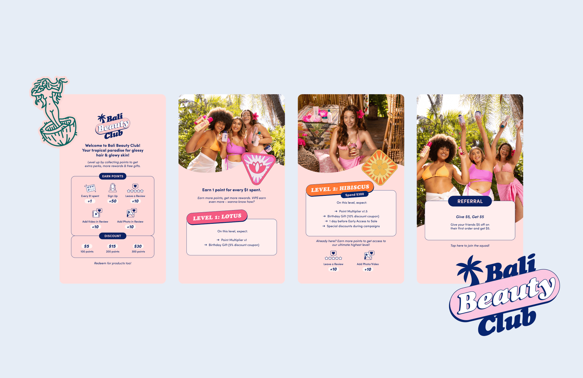 Coco & Eve Bali Beauty Club Illustration and Graphic Design