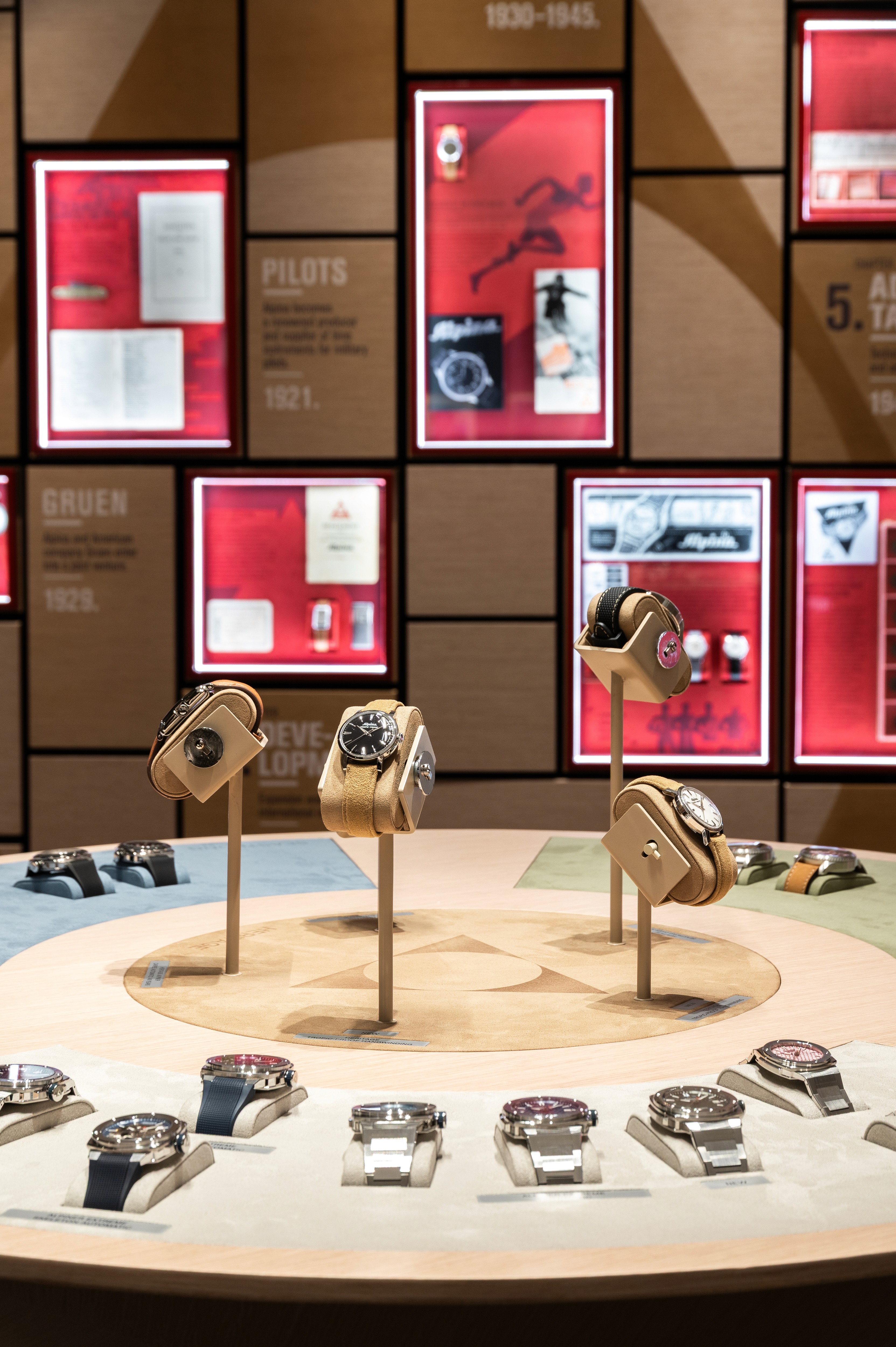 Watches collection for Alpina design concept booth Watches and Wonders 2025 fair