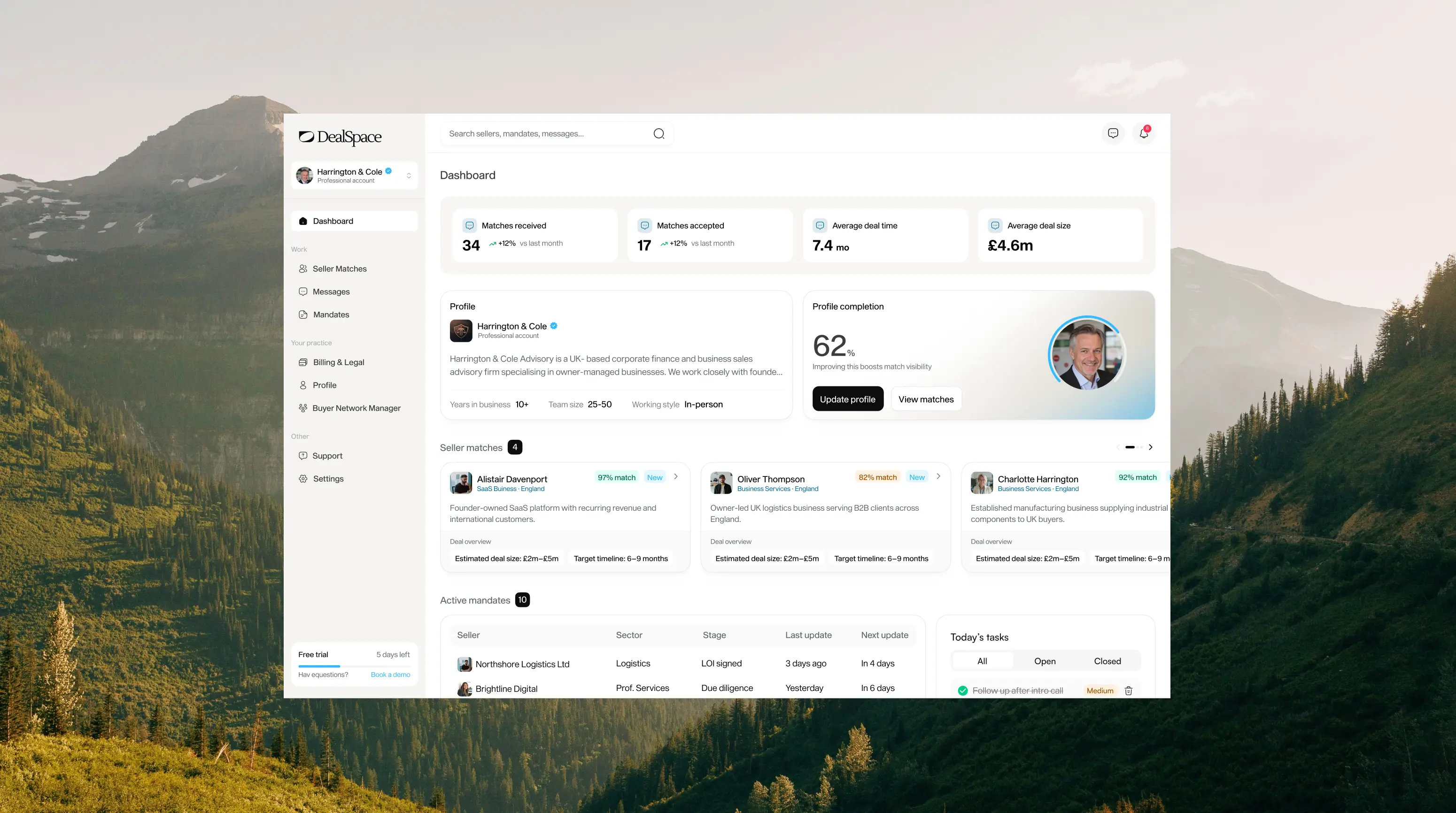 Blurry images of a mountain landscape with pine trees passing by