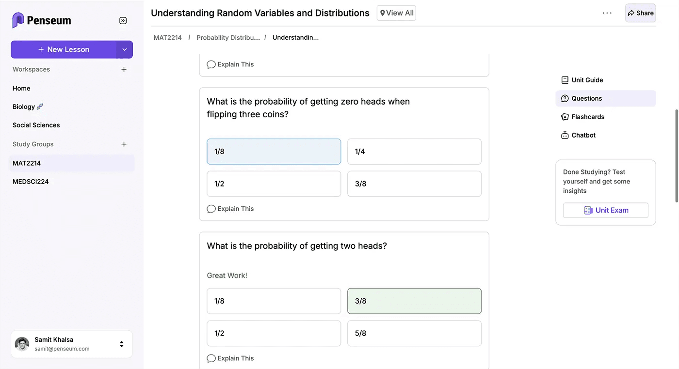 Penseum's App Interface
