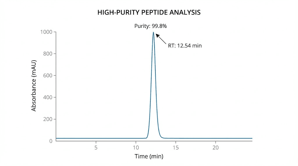 HPLC chromatogram example for verifying retatrutide peptide purity from Chinese suppliers