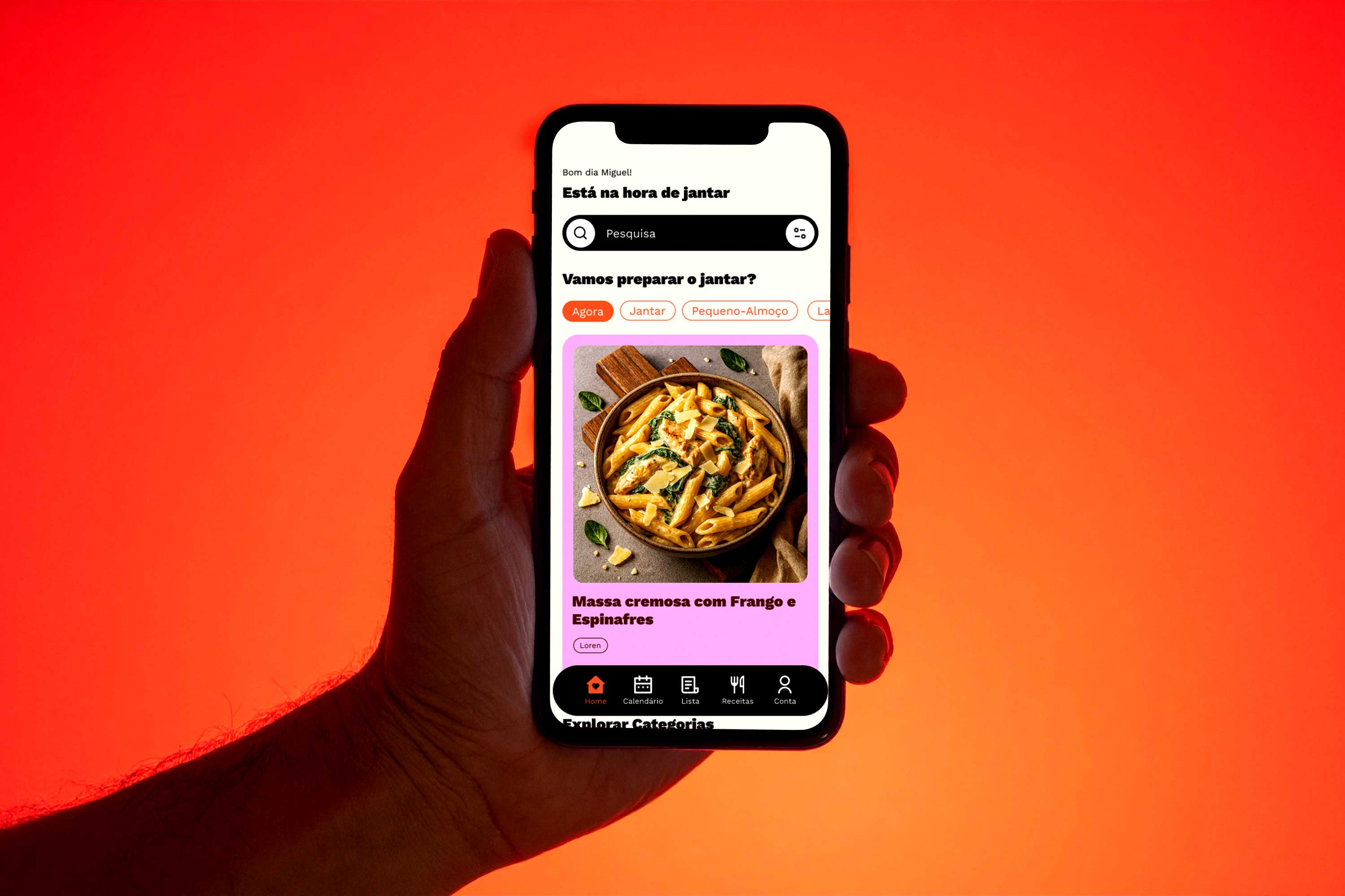 Minimalist coffee can design in hand – black and white packaging with bold typography