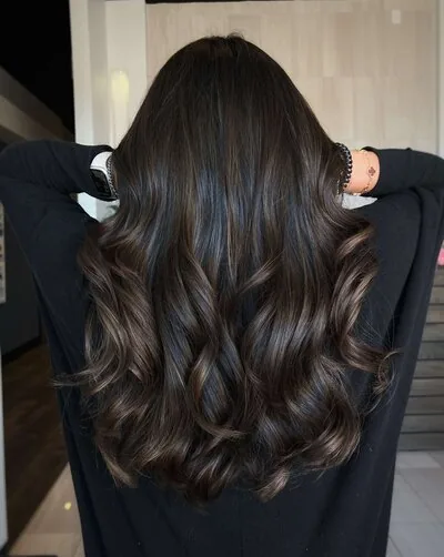 Brunette with long dimensional hair