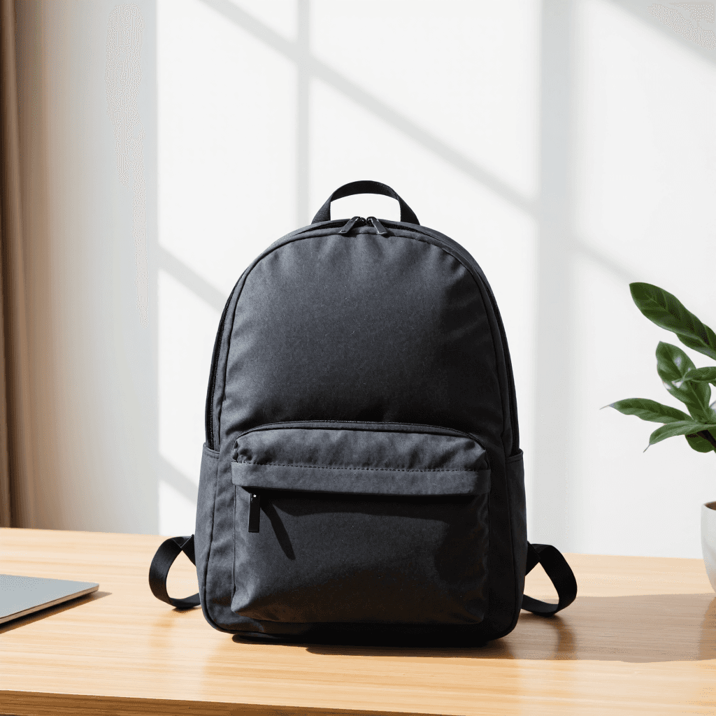 product photography of a backpack