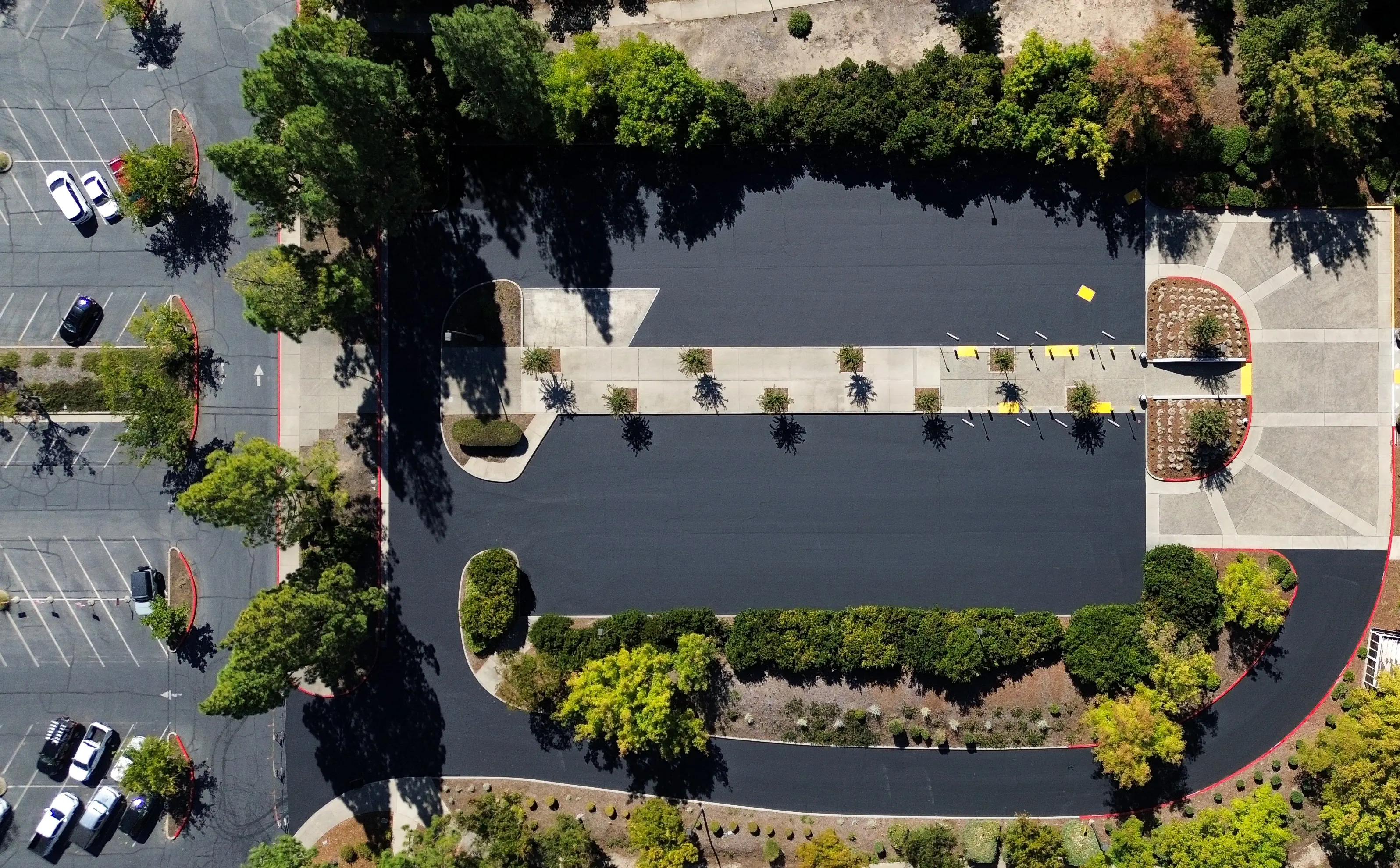 Aerial photo of commercial parking lot project