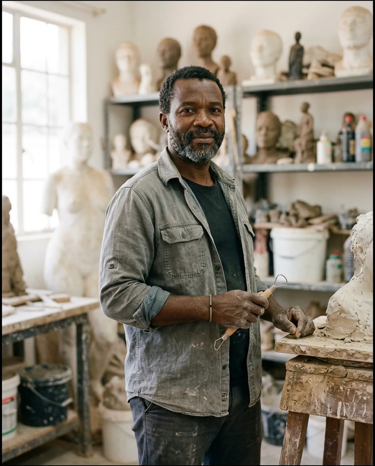 Portrait of Tendai Marufu in the studio