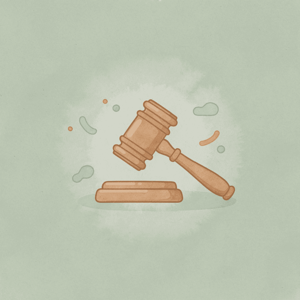Gavel icon representing legal settlement