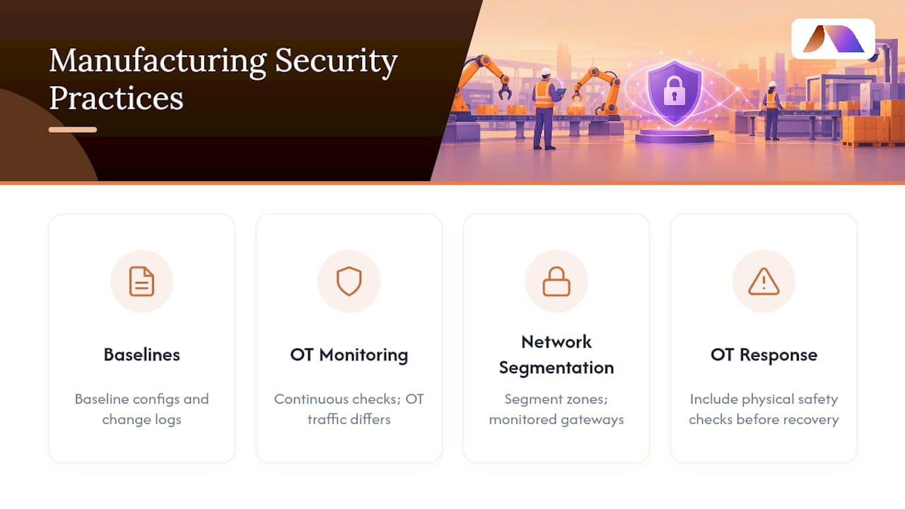 Four connected OT security practices