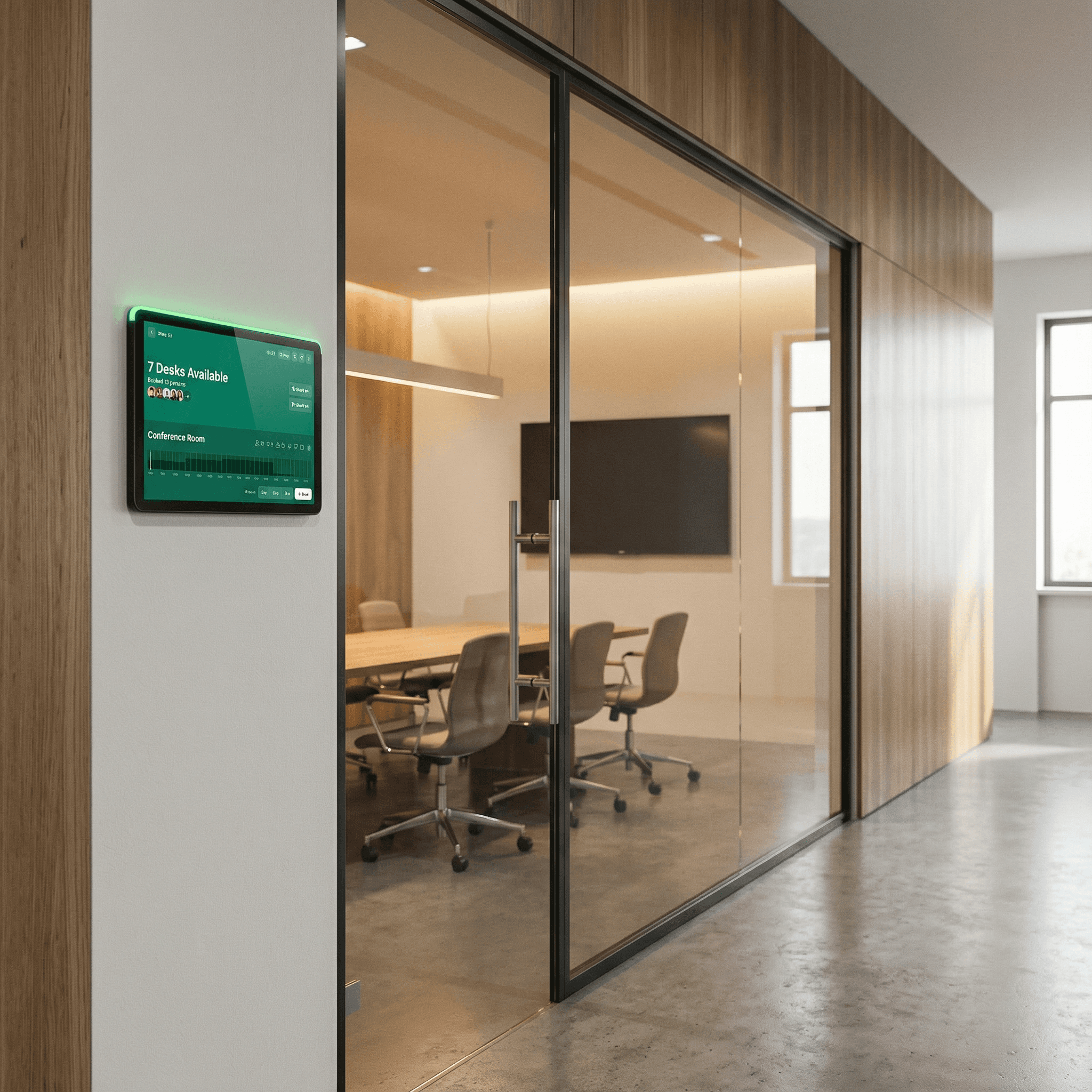 Philips 10BDL5051T als Raumdisplay am Meetingraum zeigt Verfügbarkeit im anny Buchungssystem als frei