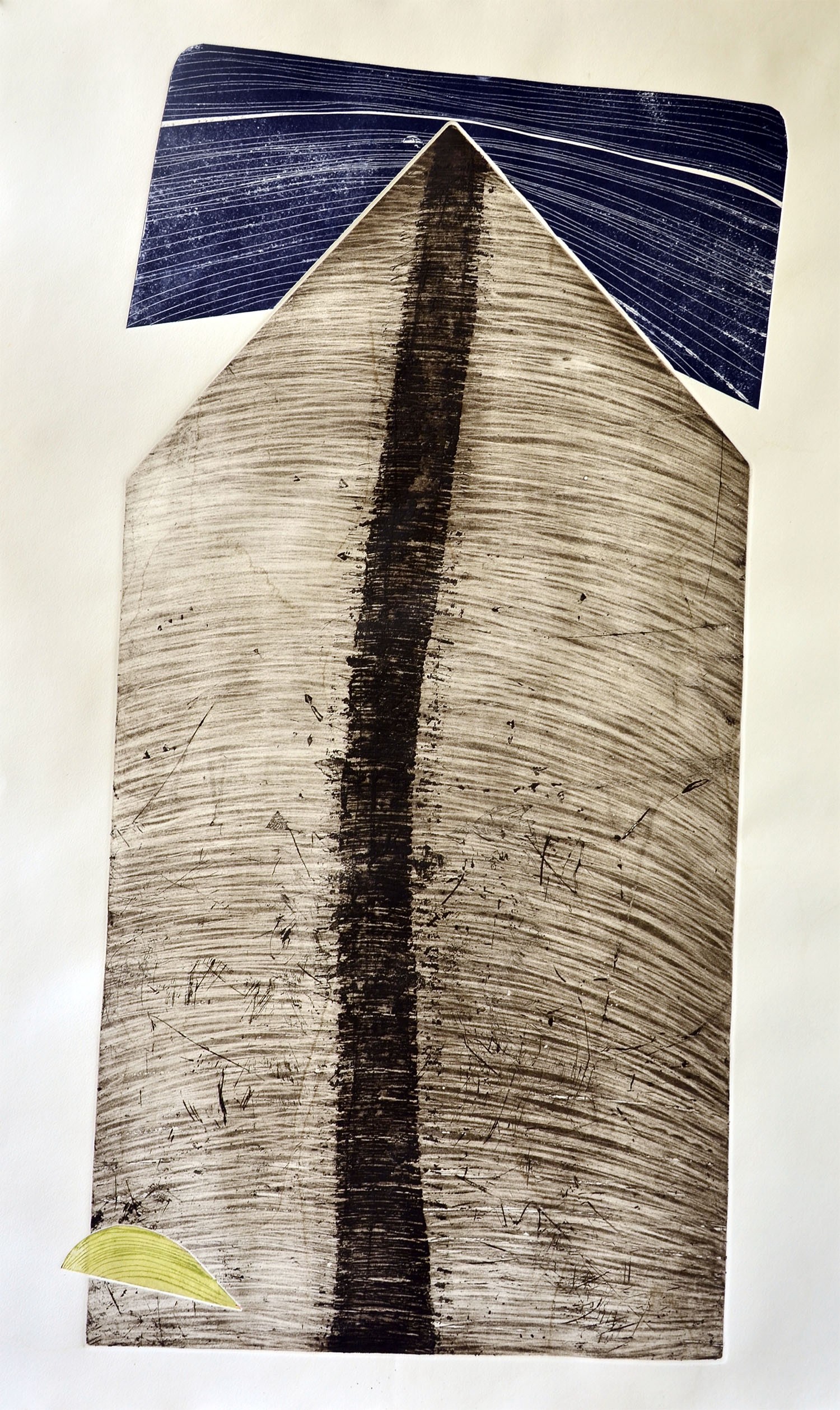 herd of sheep on road painting