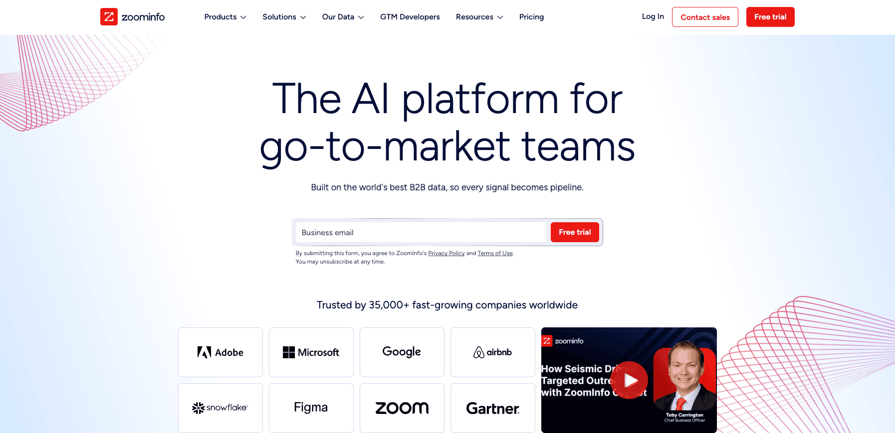 Zoominfo website