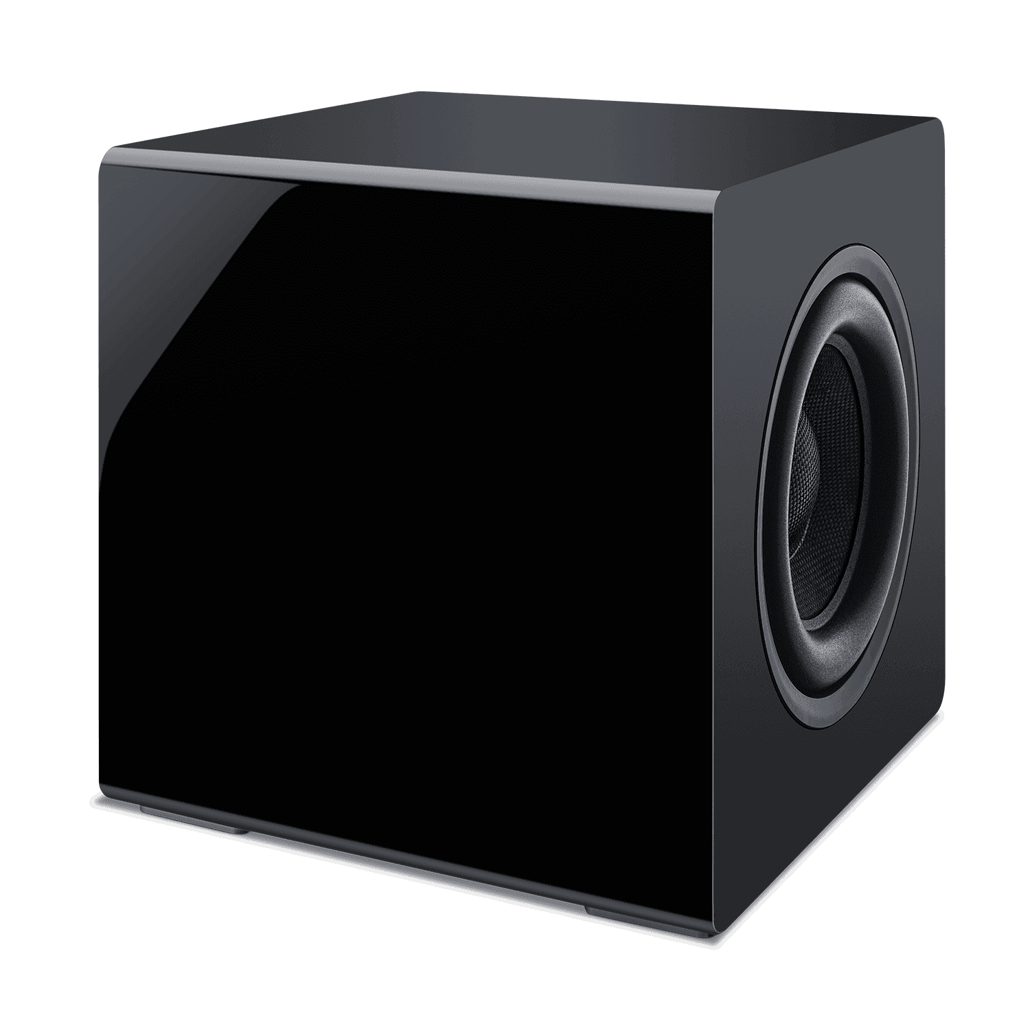Black subwoofer with speaker visible on side