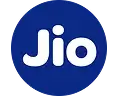 A blue circle featuring the white Jio logo, representing a telecommunications brand, associated with EazyGrad's offerings in unbiased counselling and UG/PG online degree programs.