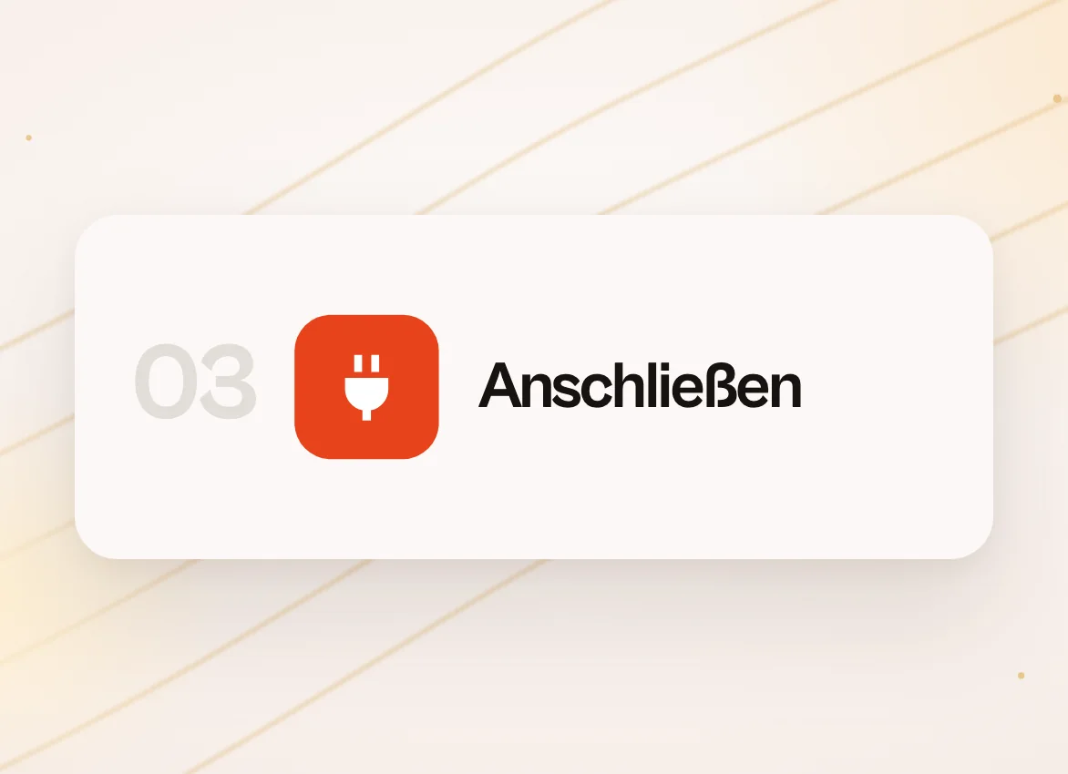 Kachel 03 Anschließen mit Steckersymbol