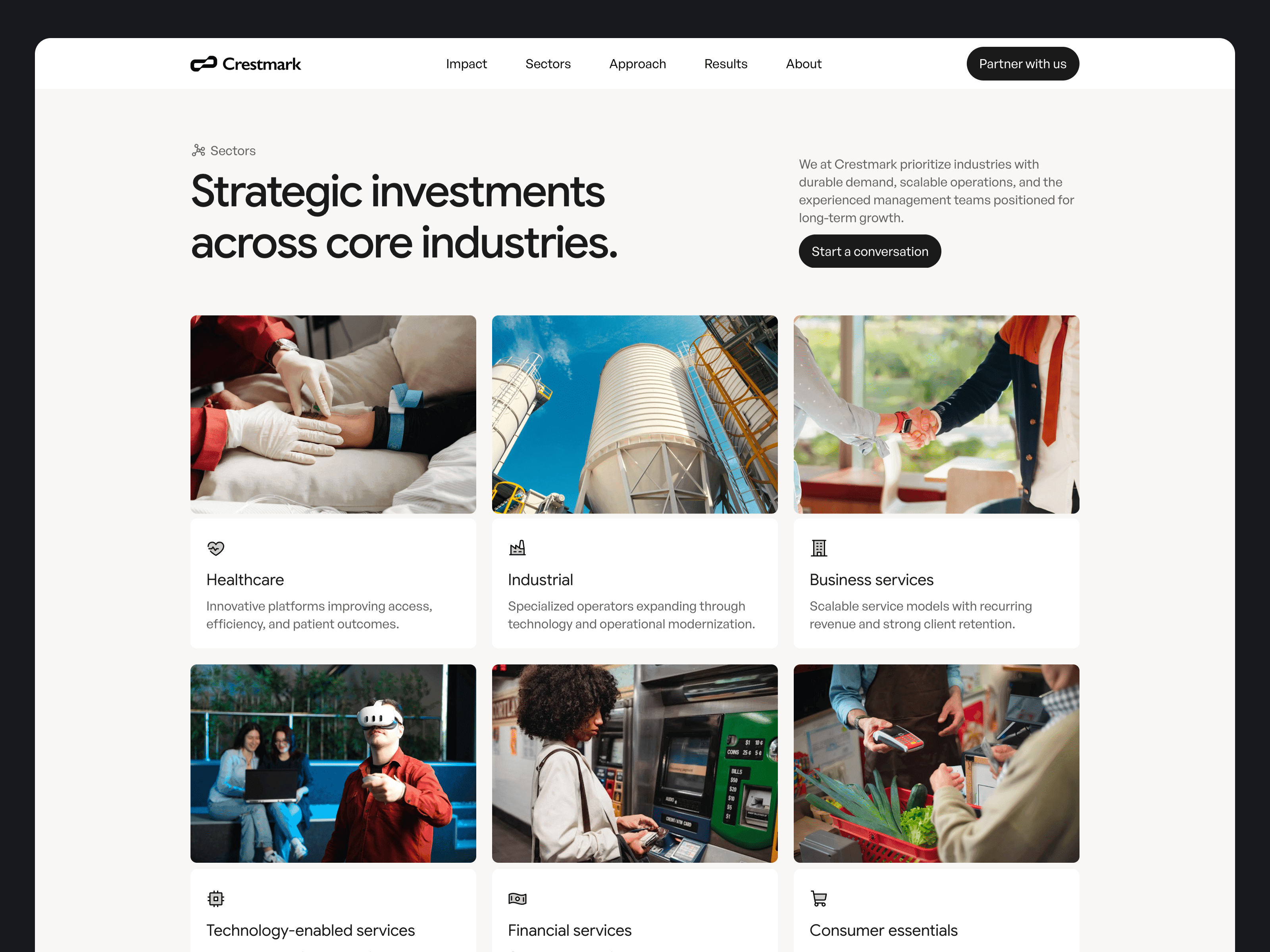 Crestmark free Framer template landing page
