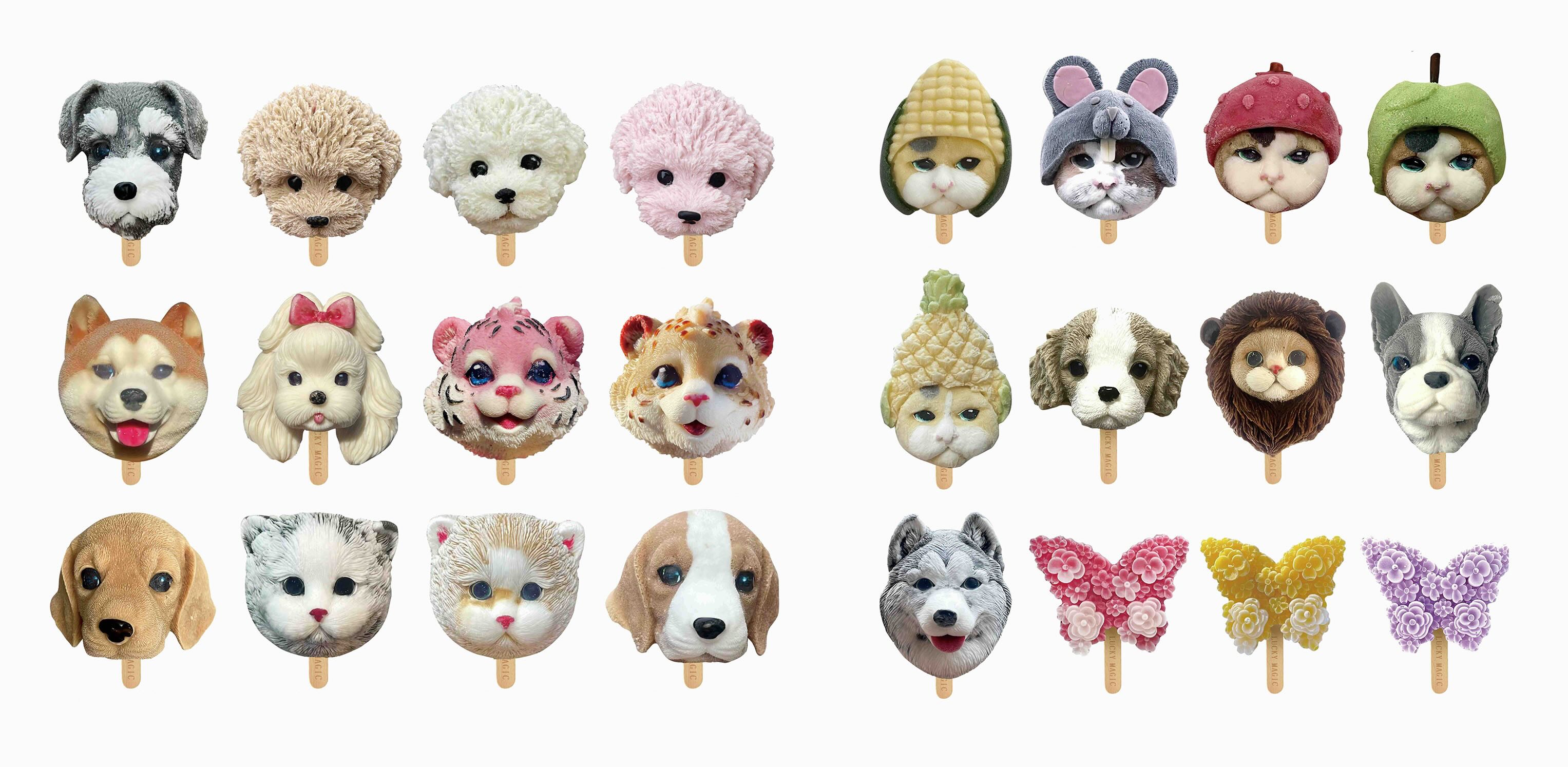 Image of an animal-shaped ice cream set