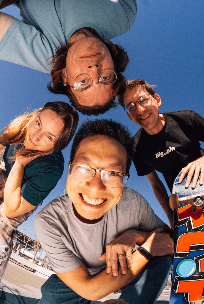 The Bigspin team gathered outdoors